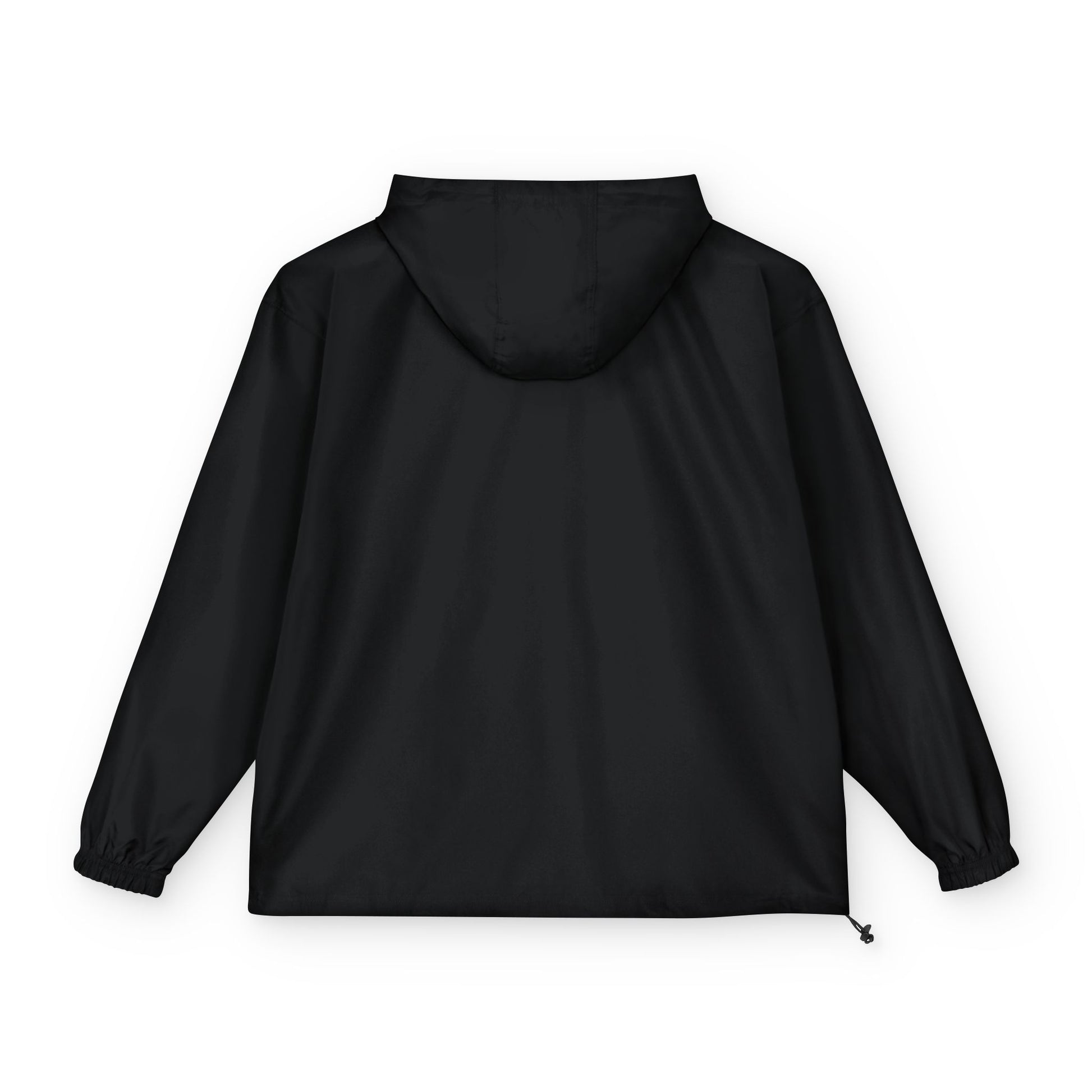 Packable Anorak Jacket — Lightweight Black Windbreaker with Subtle Logo