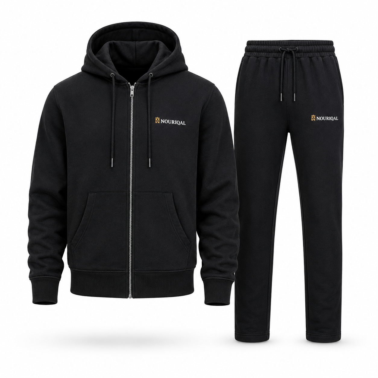 NOURIQAL N1 ZIPPER TRACKSUIT - BLACK