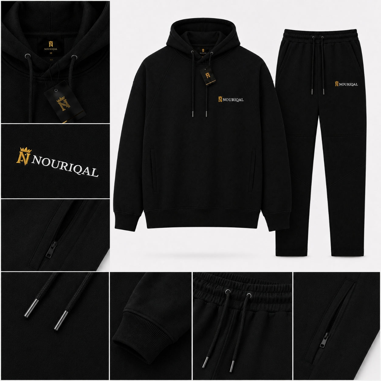 NOURIQAL N1 TRACKSUIT NON ZIPPER - BLACK