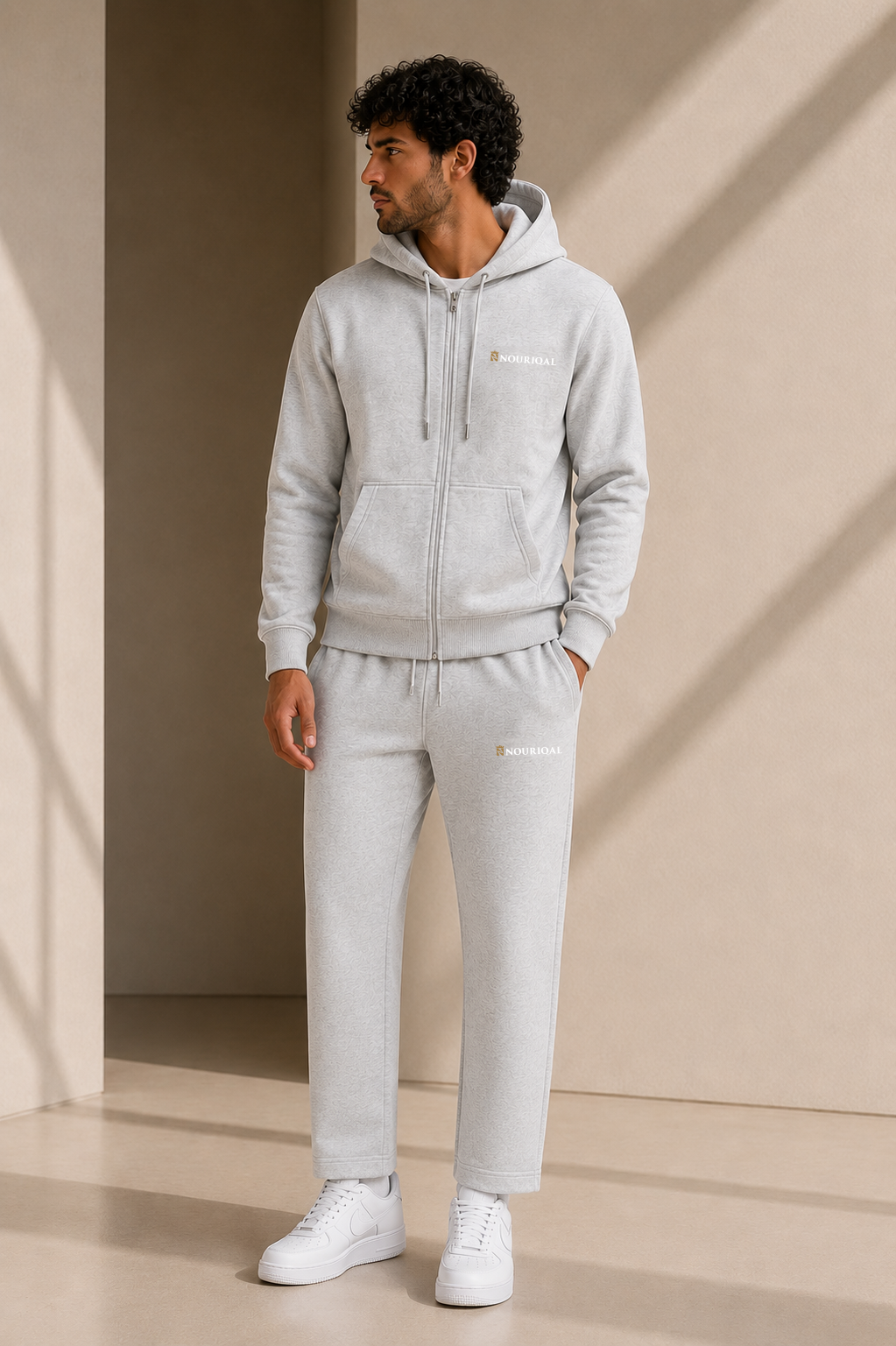 NOURIQAL N1 ZIPPER TRACKSUIT - GREY
