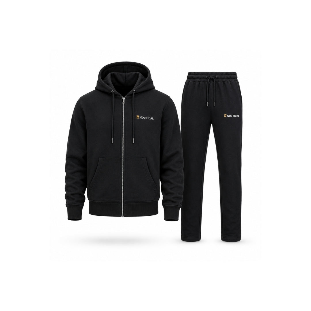 NOURIQAL N1 ZIPPER TRACKSUIT - BLACK